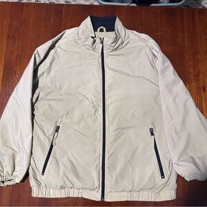 Woolrich Men's Tan Jacket with Navy Blue Fleece Lining Size Large